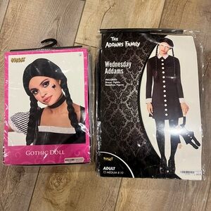 Wednesday Adams Costume and Black Braid Wig